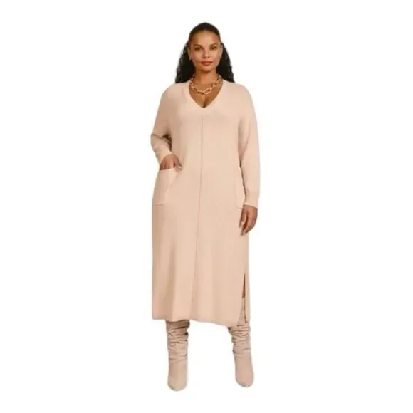 BNWT Cashmere/Cotton 11 Honore Oatmeal Nola Sweater Dress 3X. Retails $288 - Picture 10 of 11